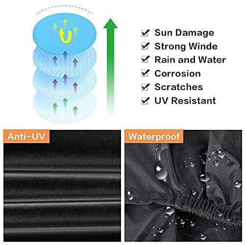 hanmir Bike Cover for 2 or 3 Bikes Outdoor Waterproof Bicycle Covers Rain Sun UV Dust Wind Proof with Lock Hole for Mountain Road Electric Bike Heavy Duty Bikes Black - Image 5