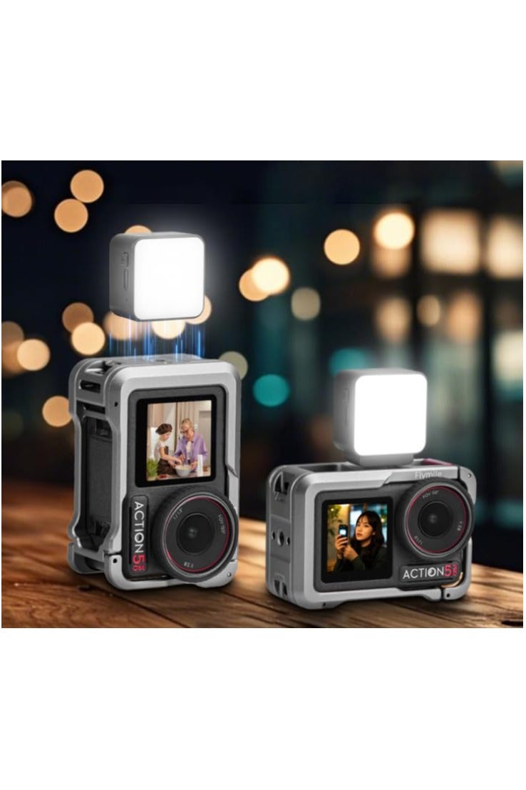 XICEN LED Video Light for DJI Osmo Pocket 3/Action 5 Pro/4/3，Type-C Charging Port with Powerful Neodymium Magnets Lighting Accessory with Three Color Temperature Adjustments (Black) - Image 2