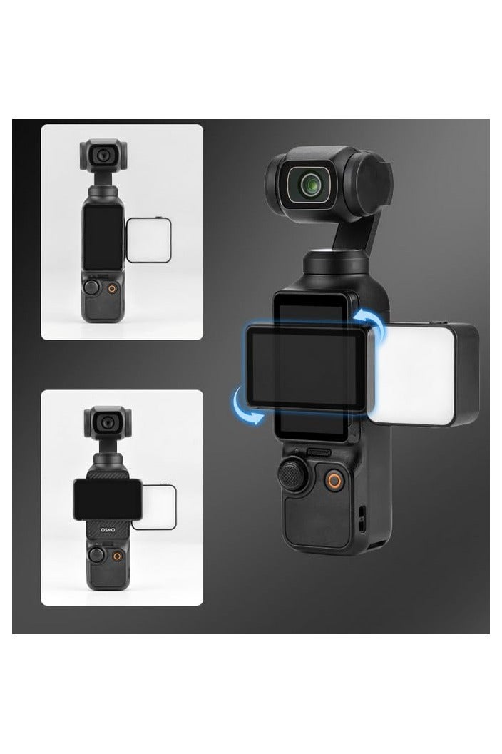 XICEN LED Video Light for DJI Osmo Pocket 3/Action 5 Pro/4/3，Type-C Charging Port with Powerful Neodymium Magnets Lighting Accessory with Three Color Temperature Adjustments (Black) - Image 3