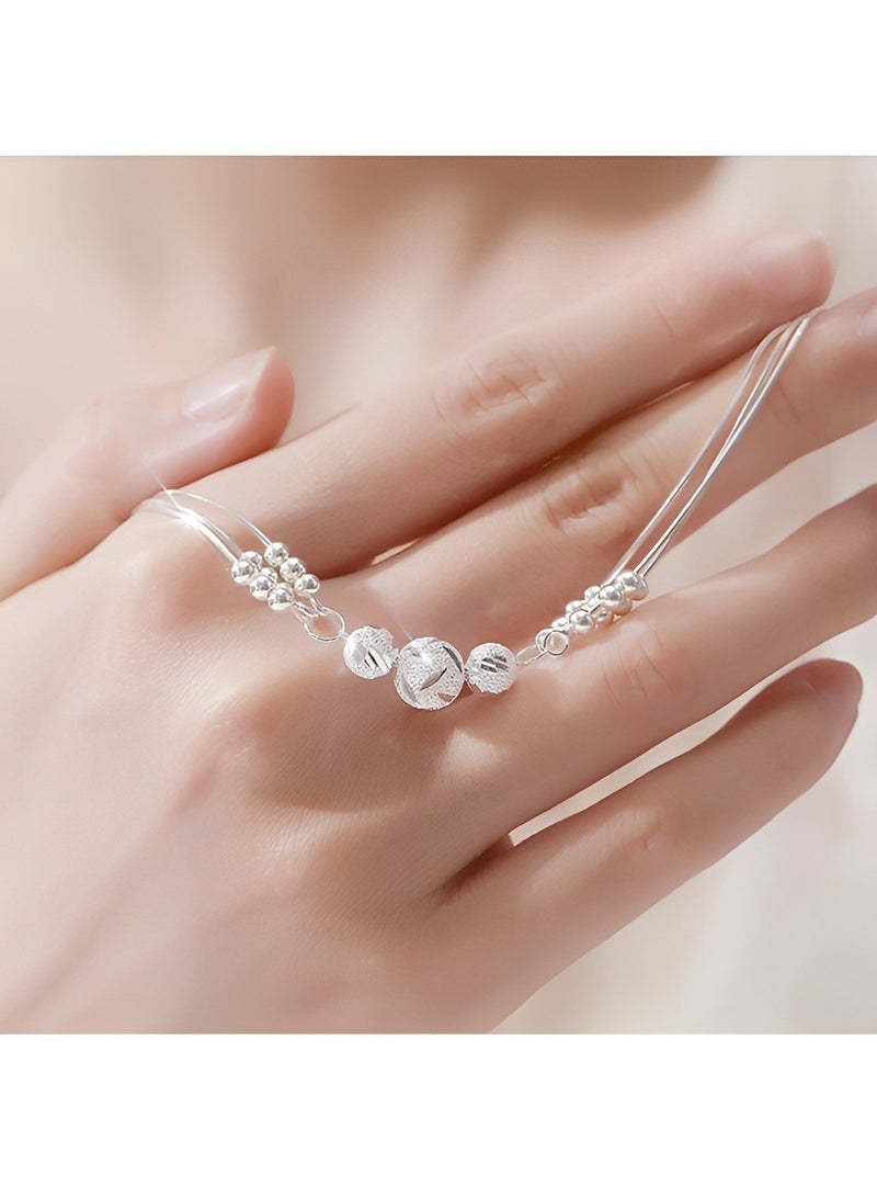 ريوكل سوار نسائي متعدد الطبقات بثلاثة صفوف، سوار فاخر متعدد الاستخدامات، صناعة يدوية، لعيد الحب - Image 4