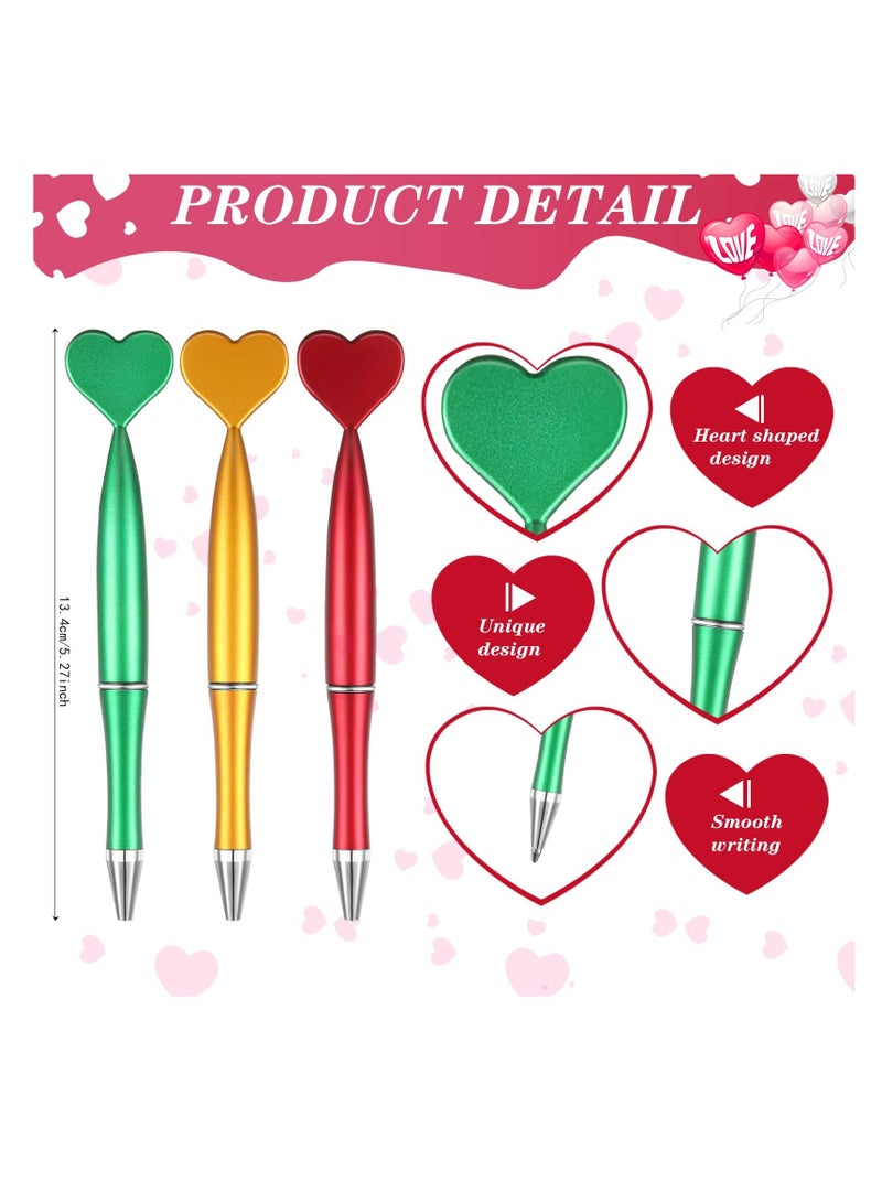 Y&D Heart Shaped Pens Ballpoint Spin Office 1 mm Black Gel Ink Rollerball Kids Party Favor for School Supply (48 Pieces Multicolor) - Image 2