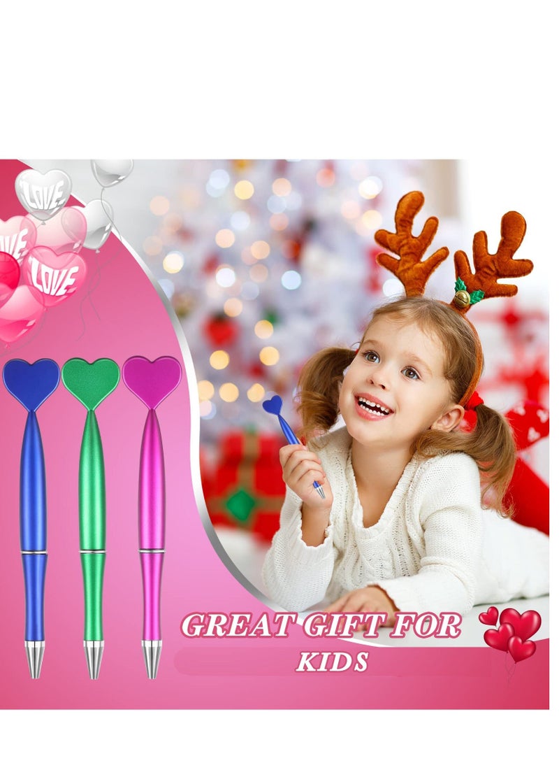 Y&D Heart Shaped Pens Ballpoint Spin Office 1 mm Black Gel Ink Rollerball Kids Party Favor for School Supply (48 Pieces Multicolor) - Image 5