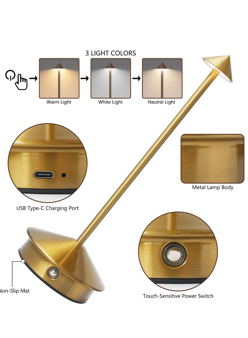 general 3-Color Dimming Cordless LED Table Lamp, Rechargeable Battery Operated Lamp for Home Decor, Restaurant Ambiance & Outdoor Camping - Image 3