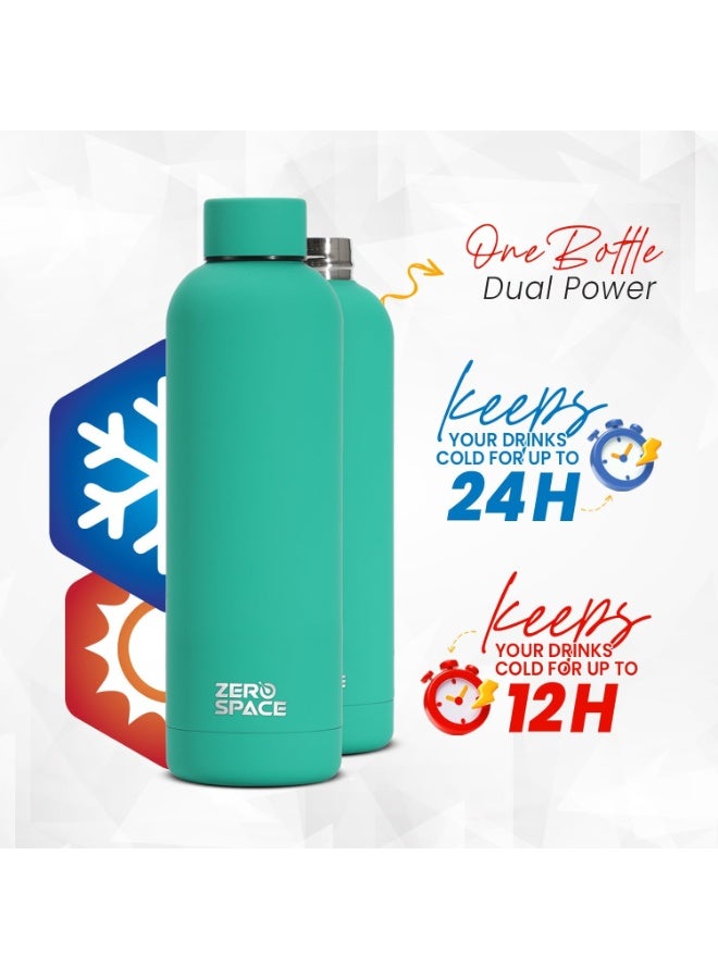 ZeroSpace Stainless Steel Water Bottle, 750ml Insulated Water Bottle for Kids School, Double Wall Water Thermos Flask for Hot & Cold Drinks, Sports Hot Water Bottle (Green) - Image 5
