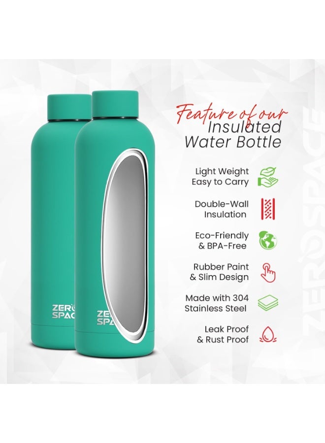 ZeroSpace Stainless Steel Water Bottle, 750ml Insulated Water Bottle for Kids School, Double Wall Water Thermos Flask for Hot & Cold Drinks, Sports Hot Water Bottle (Green) - Image 4