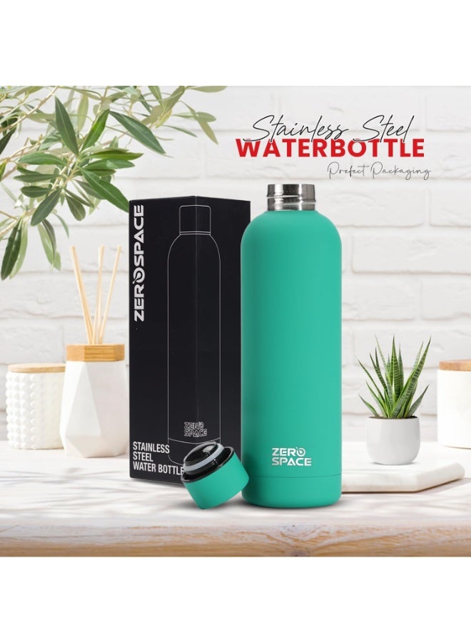 ZeroSpace Stainless Steel Water Bottle, 750ml Insulated Water Bottle for Kids School, Double Wall Water Thermos Flask for Hot & Cold Drinks, Sports Hot Water Bottle (Green) - Image 2