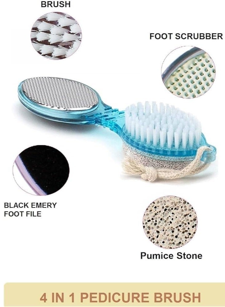 4-in-1 Dead Skin Remover with Foot File – Multi-Function Foot Care Brush (Multicolor) - Image 2