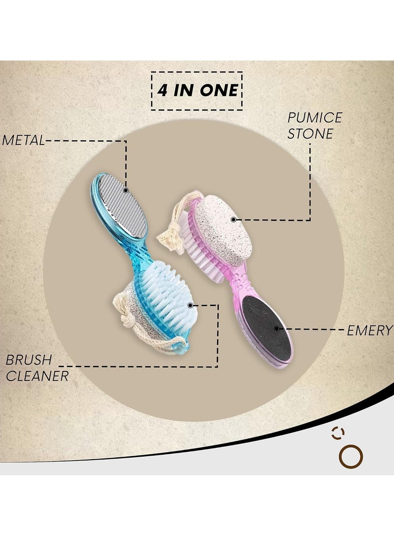 4-in-1 Dead Skin Remover with Foot File – Multi-Function Foot Care Brush (Multicolor) - Image 3