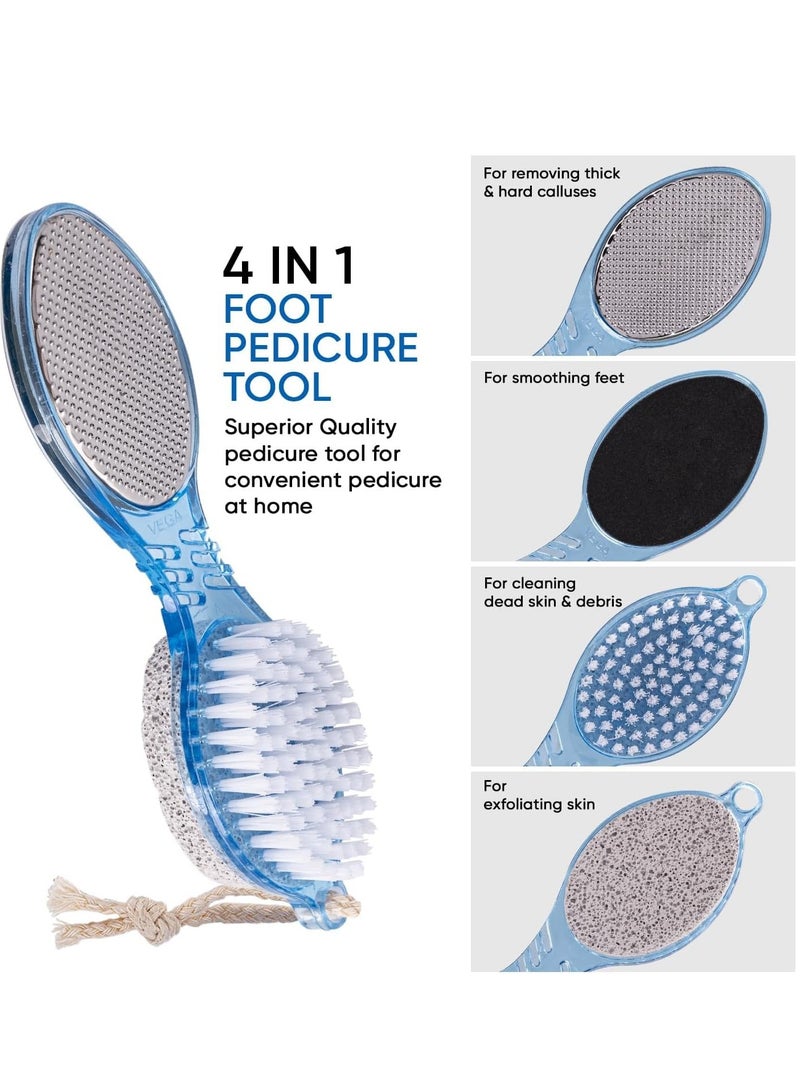 4-in-1 Dead Skin Remover with Foot File – Multi-Function Foot Care Brush (Multicolor) - Image 4