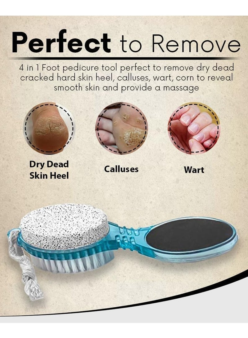 4-in-1 Dead Skin Remover with Foot File – Multi-Function Foot Care Brush (Multicolor) - Image 5