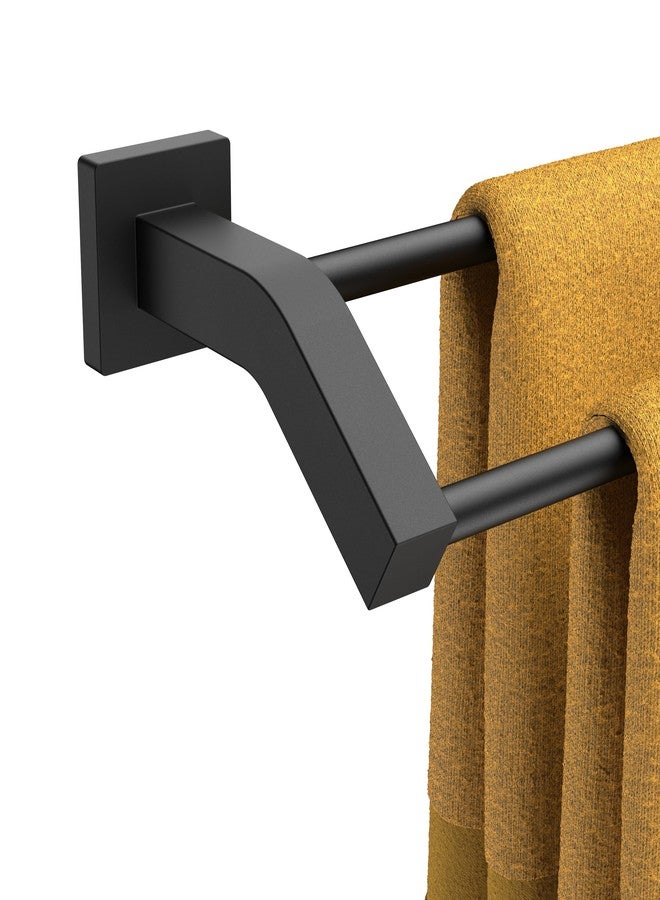 FORIOUS Double Towel Bar, 24 Inch Dual Towel Racks for Bathroom Wall Mounted, Thicken SUS304 Stainless Steel Bath Square Towel Rod Towel Holder Rail, Matte Black - Image 1