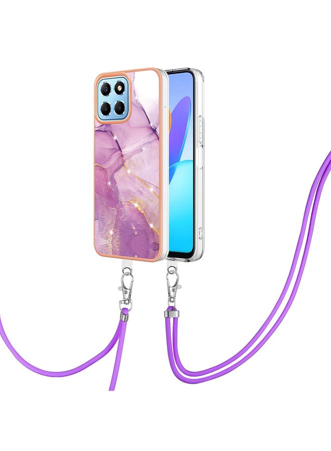 اس-توب جراب لهاتف Honor X8 5G / X6 4G، جراب هاتف IMD مزدوج الجوانب مطلي بالرخام مع حبل - Image 1