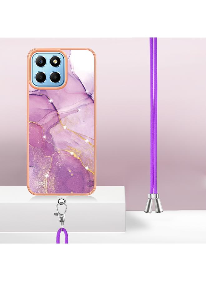 اس-توب جراب لهاتف Honor X8 5G / X6 4G، جراب هاتف IMD مزدوج الجوانب مطلي بالرخام مع حبل - Image 5