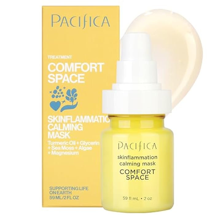 Pacifica Comfort Space Calming Face Mask for Sensitive Skin, Redness Relief Hydrating Facial Mask with Azelaic Acid & Turmeric, Soothes Irritation & Dryness, Vegan Skincare, 2 Fl Oz - Image 1