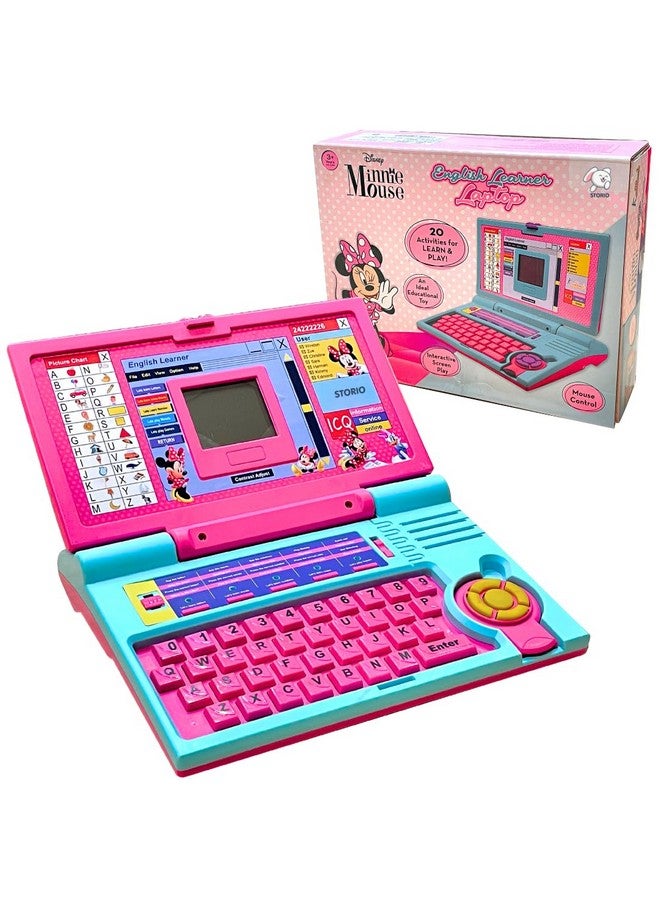 Storio Storio Minnie Mouse Educational Laptop Computer Toy with Mouse | 1 Year Extended Warranty | Kids Above 3 Years | 20 Fun Activity Learning | Learn Letter Words Games Mathematics Music Logic Memory  - Image 1