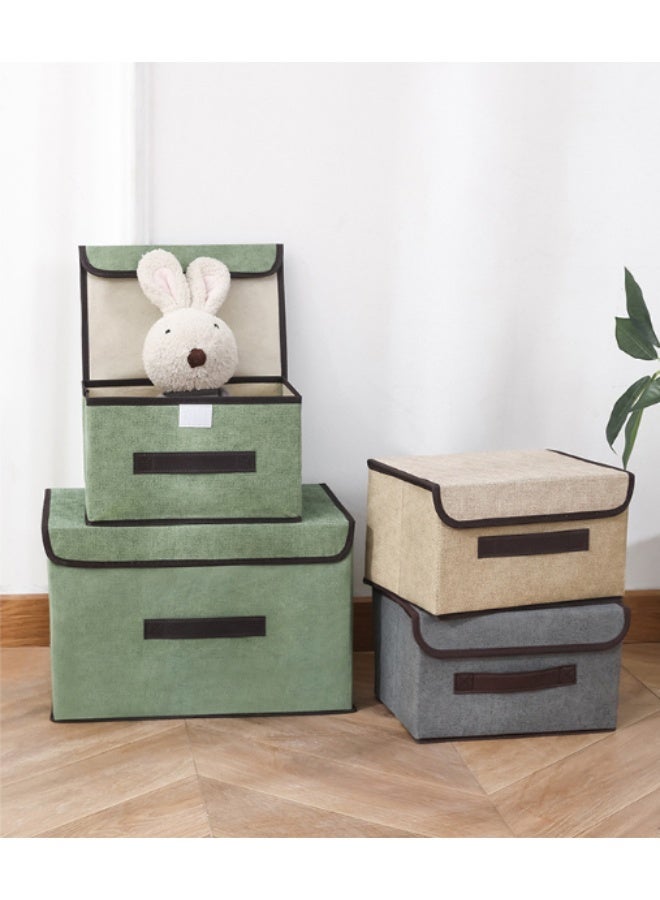 أف بي سي FPC 2 قطعة قابلة للطي مربع التخزين مع الغطاء ، متوفرة في الألوان الرمادية والبيج والوردية ، قياس 27 * 20 * 16 سم و 38x25x25 سم - Image 4