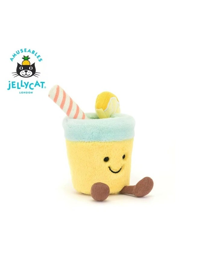 جيليكات بريطانيا Jellycat مضحك الليمون الغازية لعب القش لتهدئة الدمى لينة الدمى الهدايا السنة الجديدة - Image 2
