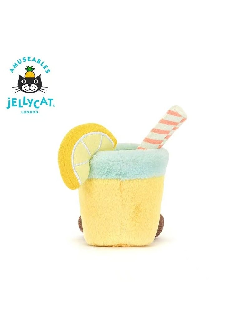 جيليكات بريطانيا Jellycat مضحك الليمون الغازية لعب القش لتهدئة الدمى لينة الدمى الهدايا السنة الجديدة - Image 4