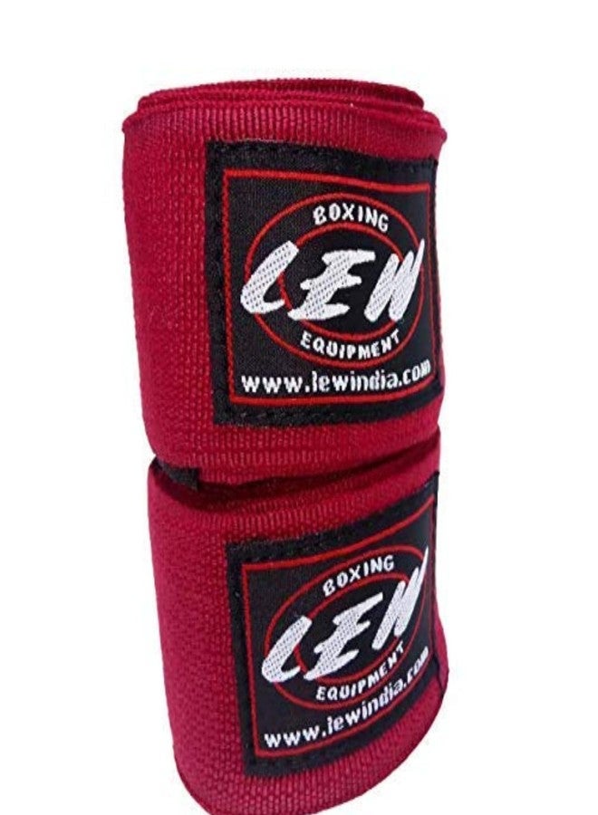 LEW Mexican Style Boxing 500CM Long with Elastic Hand & Wrist Support Spandex Multicolor Hand Wraps (Maroon) - Image 2