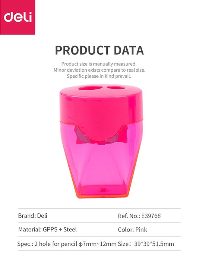 ديلي براية أقلام قياسية ذات فتحتين وشفافة مستديرة وشفافة سهلة الإمساك - Image 2