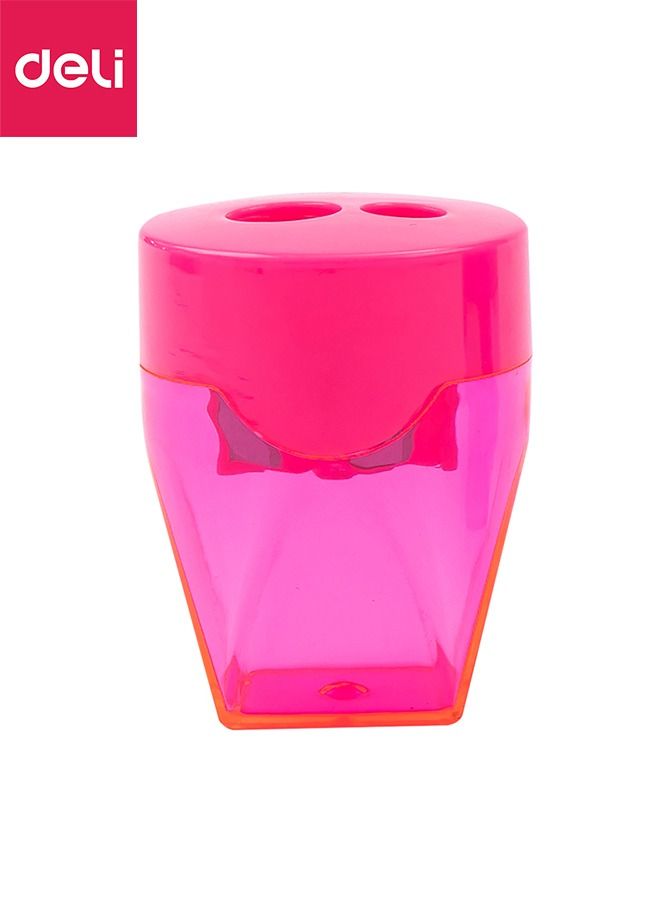 ديلي براية أقلام قياسية ذات فتحتين وشفافة مستديرة وشفافة سهلة الإمساك - Image 1