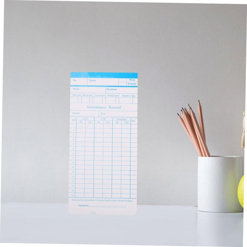 Alipis Universal Double-Sided Attendance Cards Paper 190 Sheets (2 Sets of 95 Sheets) Time Cards for Office Use Employee Weekly and Monthly Attendance Recording - Image 4