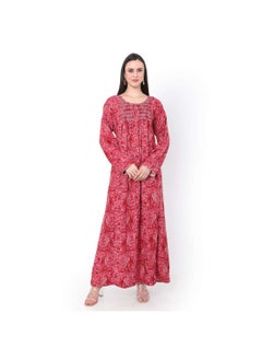 SMOKING DESIGN WITH PRINTED AND BUTTONED RAYON ARABIC JALABIYA KAFTAN
