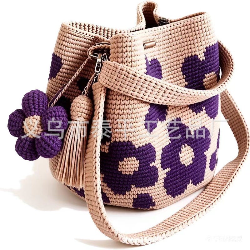 Hand Crochet Flower Tote