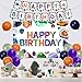 Balterever Geology Birthday Party Decoration Crystal Minerals Rocks Happy Birthday Banner Cake Cupcake Toppers Crystal Diamond Happy Bday Backdrop for Bday Baby Shower Decoration - Image 4
