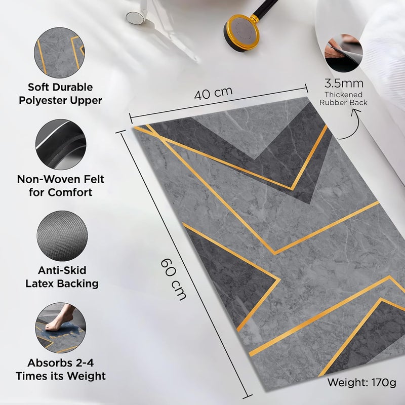 UMAI Polyester Non-woven Felt Bathroom Mat (40*60cm) Bath Mat | Anti Skid Mat for Bathroom Floor | Bathroom Accessories | Bathroom Mats Water Soak | Non Slip Mat for Bathroom | Floor Mat (Multicolor) - Image 2