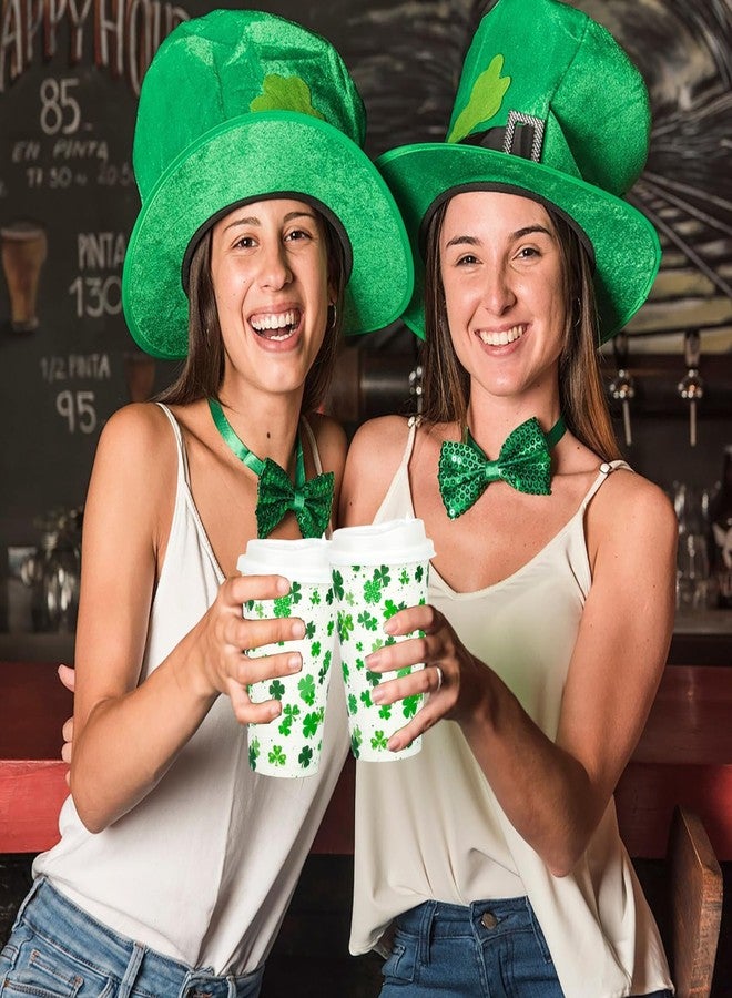 Purhapfre 80 Pack 12oz St Patrick's Day Cups, Disposable Paper Coffee Cups with Lids, Green Shamrock Drinking Cups for Hot & Cold Beverages, Party Supplies for Office, Classroom, Holiday Celebration - Image 5