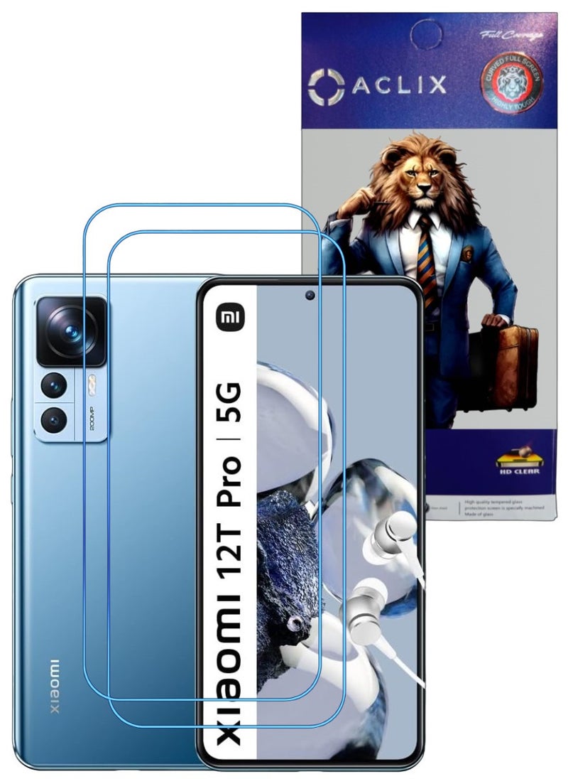 ACLIX 2 Pieces Antistatic ESD Dustproof Premium Quality High Definition Clear Tempered Glass Screen Protector Designed For Xiaomi 12T Pro - Image 1