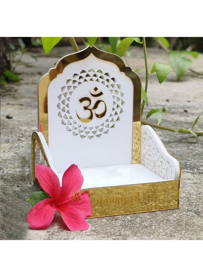 SOLOBOLO Ganesh Idol for Car Dashboard with Small Temple for Car Dashboard,Ganesh Idol for Office Desk,Ganesha Idol for Gift,Gift for Housewarming Ceremony (Singhasan Only) - Image 1