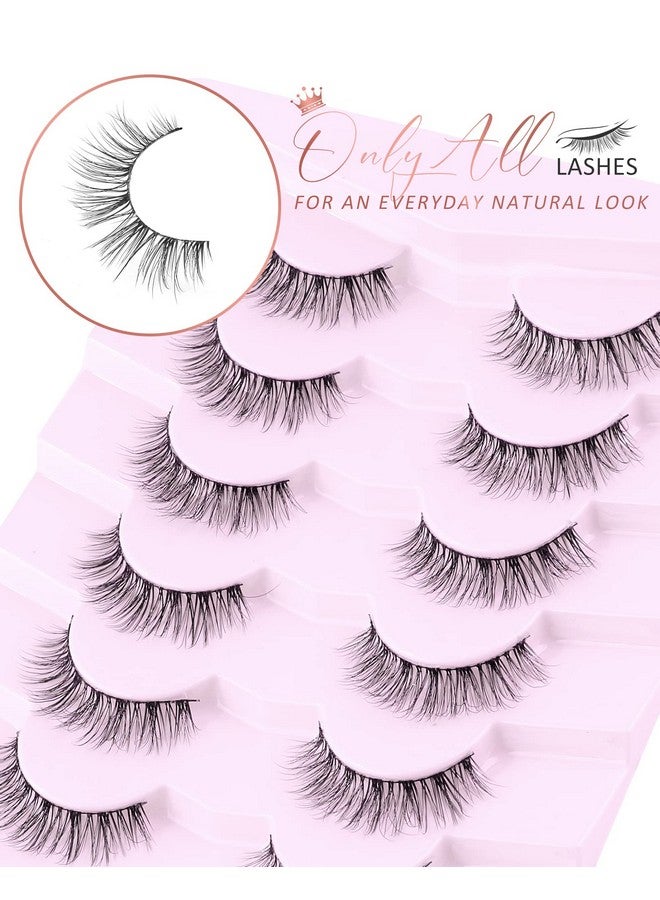 اونلي اول رموش صناعية ناعمة بمظهر طبيعي، رموش قصيرة، رموش صناعية خفيفة الكثافة، رموش طبيعية، رموش صناعية ناعمة، عبوة من 7 أزواج D4 - Image 4