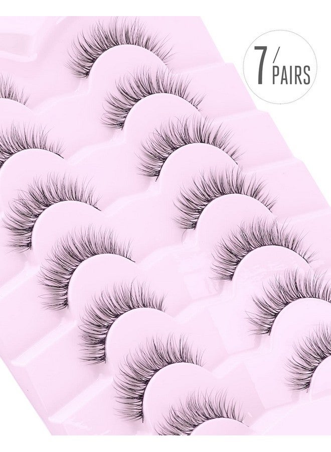 اونلي اول رموش صناعية ناعمة بمظهر طبيعي، رموش قصيرة، رموش صناعية خفيفة الكثافة، رموش طبيعية، رموش صناعية ناعمة، عبوة من 7 أزواج D4 - Image 3