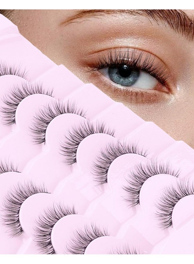 اونلي اول رموش صناعية ناعمة بمظهر طبيعي، رموش قصيرة، رموش صناعية خفيفة الكثافة، رموش طبيعية، رموش صناعية ناعمة، عبوة من 7 أزواج D4 - Image 1