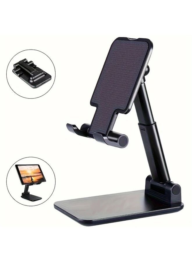Black Adjustable PVC Phone Stand Retractable Portable For All Phones - Image 4