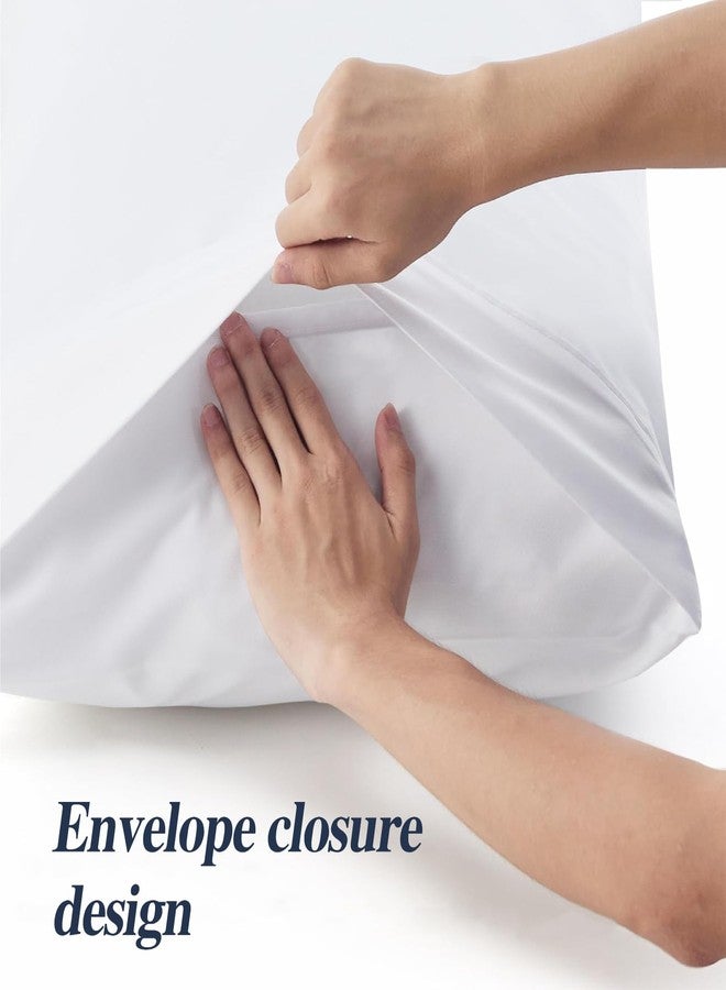 Nuzzle Pillow Cases Standard Size Set of 2, 100% Cotton Pillowcases with Envelope Closure, White Pillow Covers 20 x 26 inches, Pillow Protector with 300 Thread Count Soft and Breathable - Image 5
