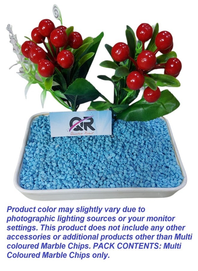 Quantum Retail - 2.9 Kg - Sky Blue Color Marble Chips for Garden, Aquarium, Indoor Outdoor Decoration Pebbles Stone - (Size:3mm-5mm) (2.9 Kilograms) - Image 3