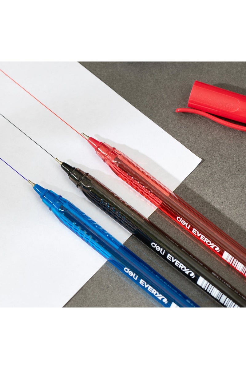 Deli EQ9-RD Ball Point Pen - 5 Pcs - ideal for office & school use - Image 5