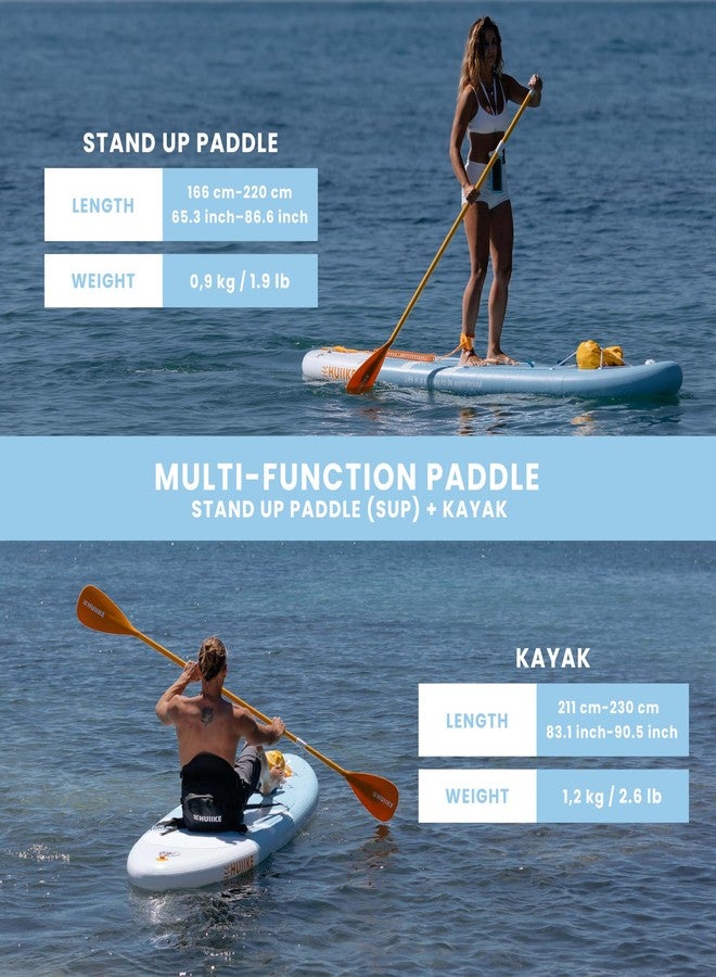 HUIIKE Paddle Board Paddle 2-in-1 Aluminum Sup Paddleboard Oar & Kayak Detachable 4 Piece | Double Sided Sup Oar Adjustable for Stand Up Board | Packable Paddleboard Ore & Kayak for Paddleboarding - Image 4