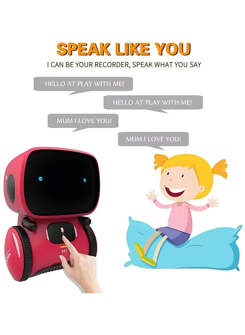 REC Mini Smart Robot Toy for Kids – Voice-Controlled Talking Robot with Lights u0026 Sounds, Interactive Educational Toy for Boys u0026 Girls Ages 3+ (Red) - Image 5