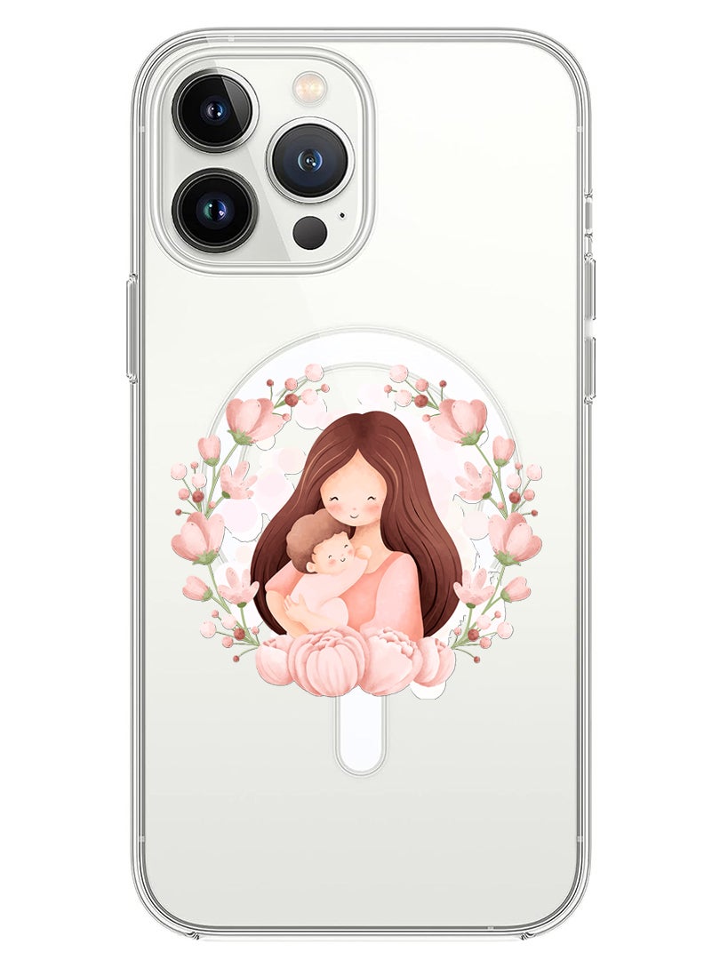 Theodor Magnetic Case for iPhone 13 Pro Max 6.7-inch Compatible with MagSafe Wireless Charging, Shockproof Phone Bumper Cover Mothers love - Image 1