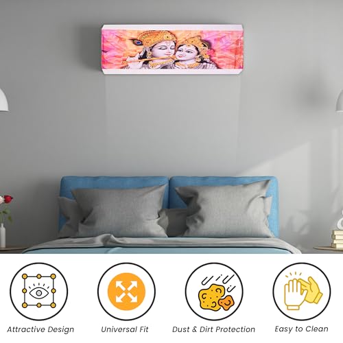 Da Anushi Printed Split Ac Cover Indoor Unit For 1.5 Ton Capacity AC, Inner Unit Ac Cover, All Weather Cover/Attractive Digital Prints/Dustproof/Silken water-resistant Split Ac Cover (Radha Krishana) - Image 5