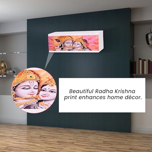 Da Anushi Printed Split Ac Cover Indoor Unit For 1.5 Ton Capacity AC, Inner Unit Ac Cover, All Weather Cover/Attractive Digital Prints/Dustproof/Silken water-resistant Split Ac Cover (Radha Krishana) - Image 3