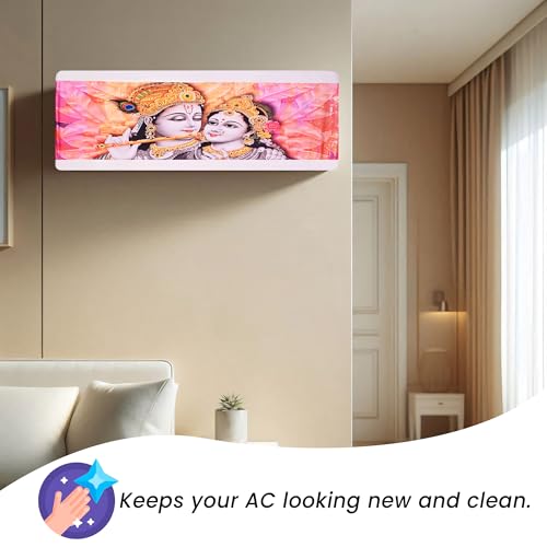 Da Anushi Printed Split Ac Cover Indoor Unit For 1.5 Ton Capacity AC, Inner Unit Ac Cover, All Weather Cover/Attractive Digital Prints/Dustproof/Silken water-resistant Split Ac Cover (Radha Krishana) - Image 4