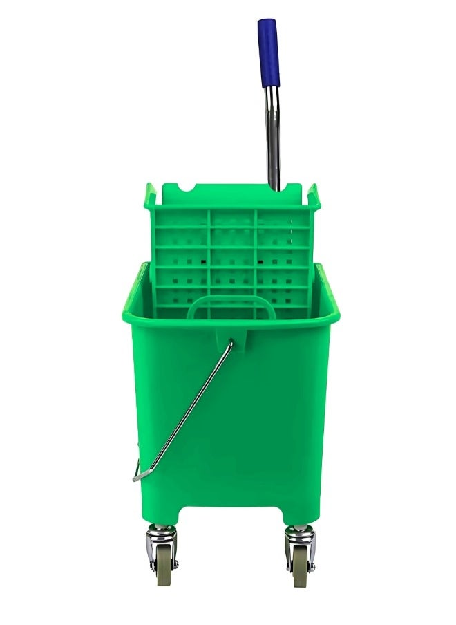 AKC AKC 20-Liter Mop Bucket with Wringer and 4-Wheel 360° Rotating Swivel Trolley, Double-Chambered Design, Heavy-Duty for Home, Office, Restaurants, Hotels, Halls, and Commercial Spaces- Green  - Image 4
