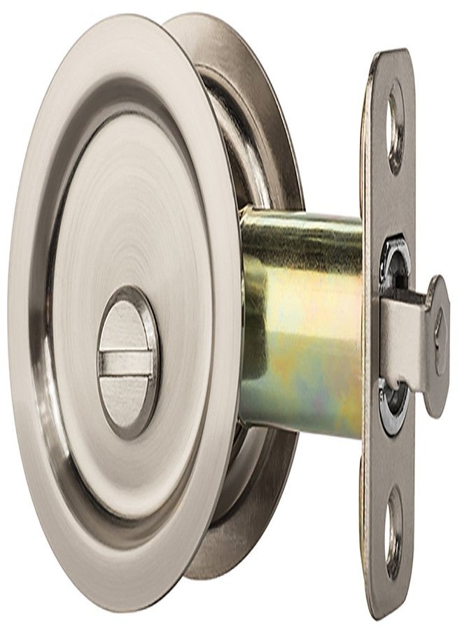 Dynasty Hardware Round Bed/Bath Privacy Pocket Door Latch Satin Nickel - Image 2