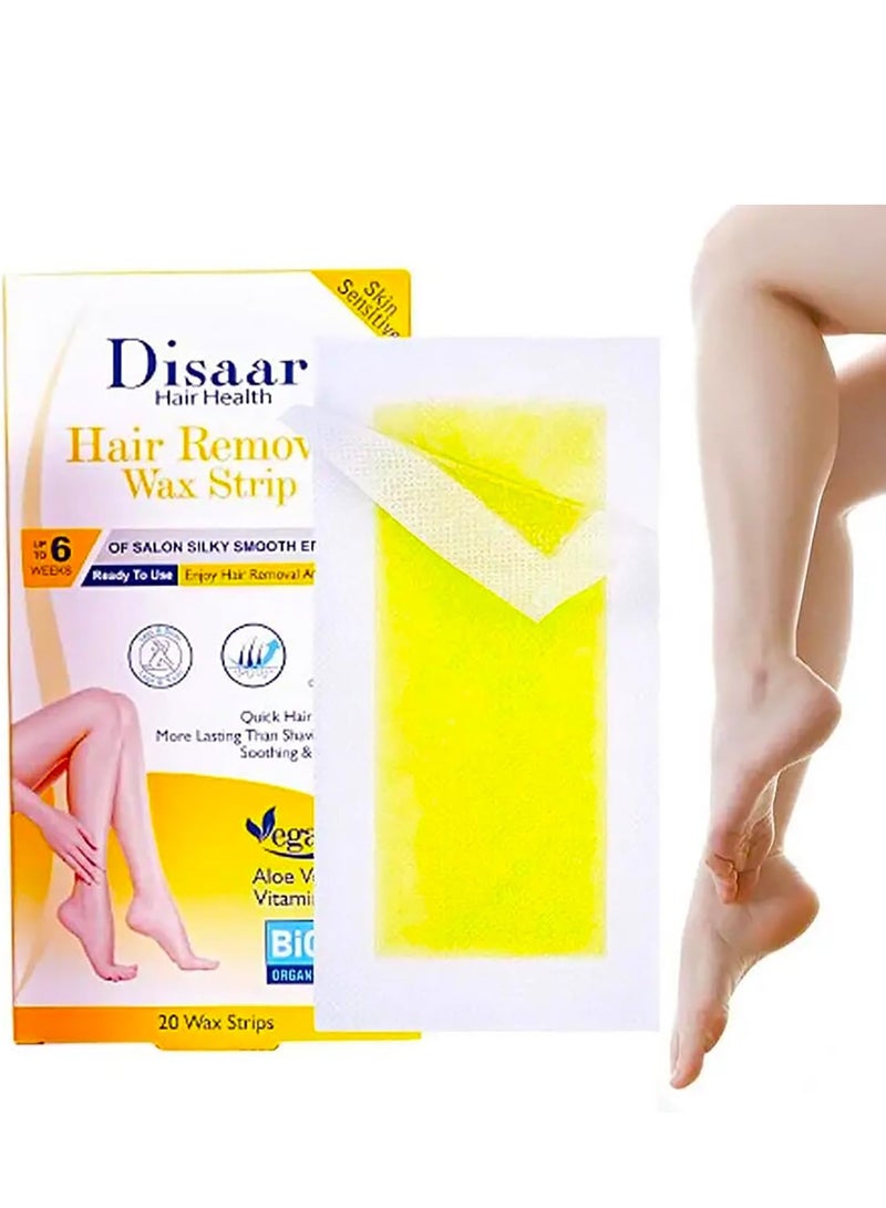 Disaar Hair Removal Wax Strip Aloe Vera and Vitamin E 20 Wax Strips - Image 2