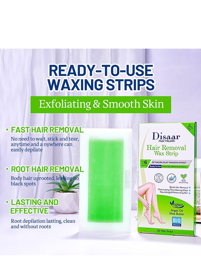 Disaar Hair Removal Wax Strip Aloe Vera and Vitamin E 20 Wax Strips - Image 3